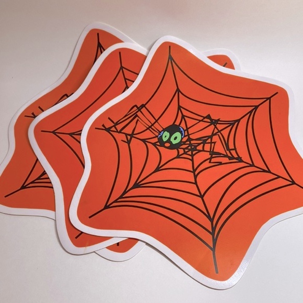 Set of 3 Halloween placemats, spider web design NEW